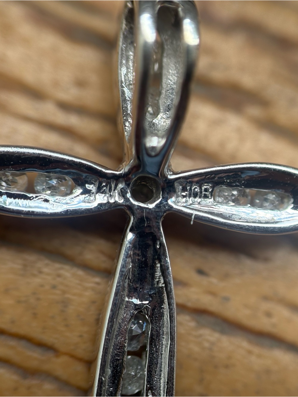 Kay Jewelers 14k White Gold Natural Diamond Cross Pendant - Picture 8 of 8